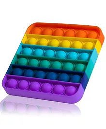 OPINA Square Shape Pop Bubble Stress Relieving Silicone Pop It Fidget Toy - Multicolor