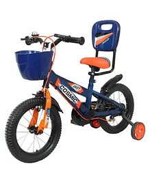 Cosmic Jazy 14 Inch Bicycle with Back Rest and Basket - Blue Orange