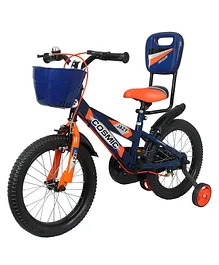 COSMIC Jazy 16 Inch Bicycle with Back Rest and Basket - Blue Orange