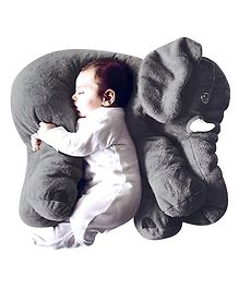 MummaSmile Elephant Shaped Baby Pillow Cum Soft Toy Grey - Height 41 cm