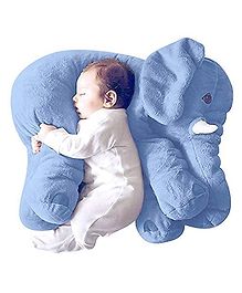 MummaSmile Elephant Shaped Baby Pillow Cum Soft Toy Blue - Height 41 cm