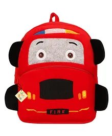 Frantic Velvet Fire Engine School Bag Red - 12 Inches