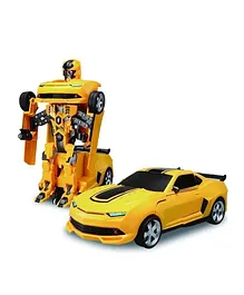 Zyamalox Deformation Action Robot Car Toy with Music and Lights - Yellow