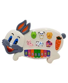 VGRASSP Musical & Flashing Bunny Rabbit Learning Piano Toy - Multicolor