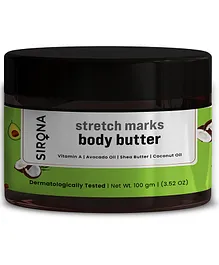 Sirona Stretch Marks Body Butter, Non Sticky, Lightweight & Paraben Free - 100gm