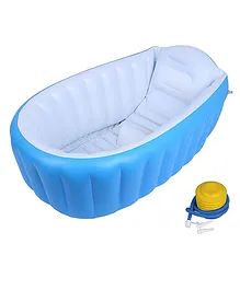 Safe-O-Kid Inflatable Baby Bath Tub With Air Pump - Blue