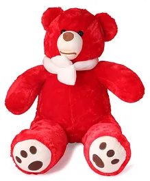 Chocozone Premium Quality Teddy Bear With Muffler Soft Toy Red - Height 90 cm