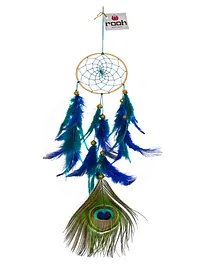 Rooh Dream Catcher Peacock Handmade Hanging For Positivity - Blue