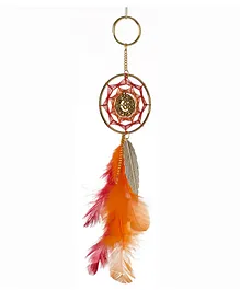 Rooh Dream Catcher Om Keychain Handmade Hangings for Positivity - Red & Orange