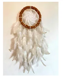 Rooh Dream Catchers Handmade Magic Wreath With Lights Hanging - White