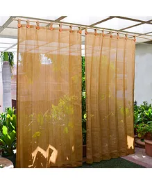 Hippo Loop Curtains with Sun Protection Pack of 2 Beige Black - 4.5FTX4.5FT
