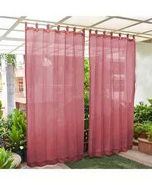 Hippo Loop Curtains with Sun Protection Pack of 2 Burgundy - 4.5FTX4.5FT