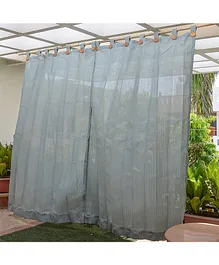 Hippo Loop Curtains with Sun Protection Pack of 2-Country Blue - 4.5FTX4.5FT