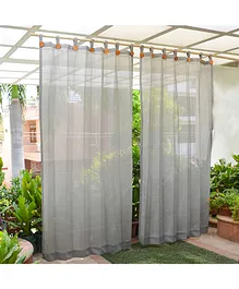 Hippo Loop Curtains with Sun Protection Pack of 2 Charcoal Grey - 4.5FTX4.5FT