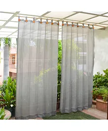 Hippo Loop Curtains with Sun Protection Pack of 2-Grey - 4.5FTX4.5FT