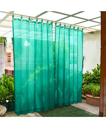 Hippo Loop Curtains with Sun Protection Pack of 2-Green - 4.5FTX9FT