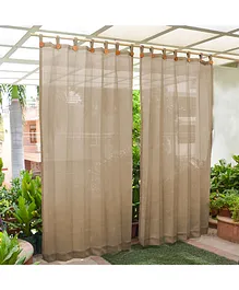 Hippo Loop Curtains with Sun Protection Pack of 2-Sand - 4.5FTX4.5FT