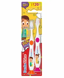 DentoShine Sticky Toothbrush Pack Of 2 - Orange Pink
