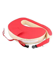 Get It 100% Cotton Breast feeding Foam Pillow Removable Cover with Zip Buckle Adjust Nursing Extra Large - Red white