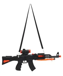 Vijaya Impex Machine Gun Toy with Dynamic Sound and Light - Black Red