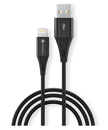 Portronics Konnect B+ 8 Pin USB to Lightening Cable with Fast Charge & Data Sync - Black