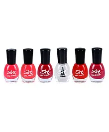 Archies She Nail Enamel Pack Of 6 - 45 ml 