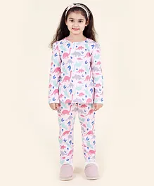 Pspeaches Pack Of 2 Full Sleeves Tee And Pajama Night Suit - Pink