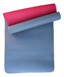 SPANKER Extra Large Double Sided Non Slip Yoga Mat - Blue Maroon
