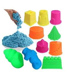 Toyshine Creative Sand With Castle Moulds Blue - 1 Kg