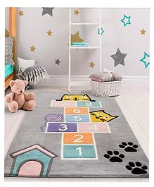 Little Looms Hopscotch Woollen Rug - Grey