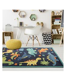 Little Looms 100% New Zealand Wool Dino Mania Rug - Multicolour