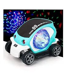 Toyshine 360-Degree Rotating Bump and Go Car Toy with 4D Flashing Lights and Sound - Multicolor