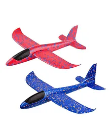 Toyshine Throwing Foam Plane Large Set of 2 Aircrafts - Blue Pink