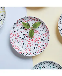 Nestasia 1 Piece Terrazzo Ceramic Plate - Red