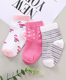 Cutewalk By Babyhug Anti Bacterial Ankle Length Socks Multi Print Pack Of 3 - Multicolour