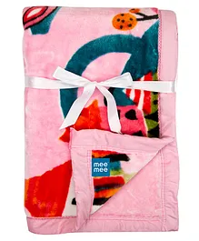 Mee Mee Soft Baby Blanket Teddy Print - Pink