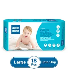 Mee Mee Premium Breathable Baby Diapers Large - 18 pieces