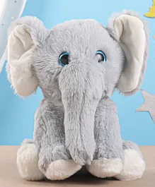 Fuzzbuzz Elephant Soft Toy with Glitter Eyes Grey - Height 28 cm