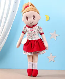 Fuzzbuzz Candy Doll with Floral Print Dress Red - Height 50 cm
