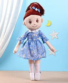 Fuzzbuzz Candy Doll with Floral Print Dress Blue - Height 50 cm