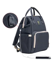 Sunveno 2 Way Diaper Bag cum Backpack With USB - Black