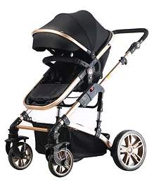 Teknum Story 3 in 1 Pram Stroller with Reversible Seat and Handle - Black