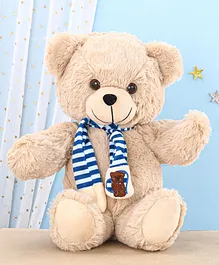 Chun Mun Teddy Bear Soft Toy With Scarf Light Brown - Height 30 cm