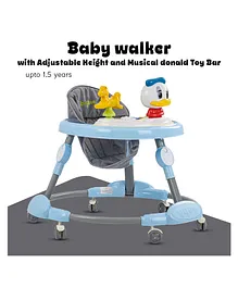 Baybee Kidzee Round Activity Walker With 3 Position Adjustable Height & Musical Toy Tray - Blue