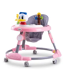Baybee Kidzee Round Activity Walker With 3 Position Adjustable Height & Musical Toy Tray - Pink 