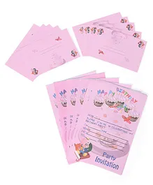  Karmallys Invitation Cards with Envelope Pack of 10 - Pink