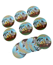 Karmallys Jungle Theme Printed Paper Plates Multicolor - Pack Of 20