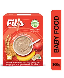Fil's Organic Baby Cereal With Wheat Apple Banana - 300 gm