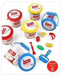 Babyhug My Fun Dough Return Gift Set Kit with 12 Tools Pack of 6 - 540 g