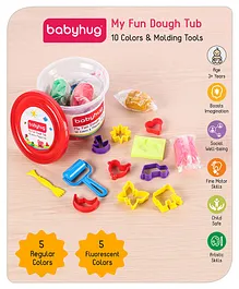 Babyhug My Fun Dough Tub Kit Pack of 10 - 500 gm